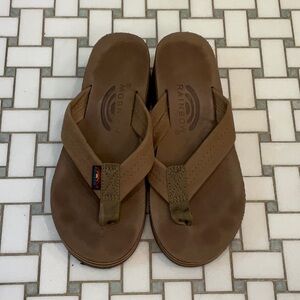 Brown Rainbow Platform Flip Flops